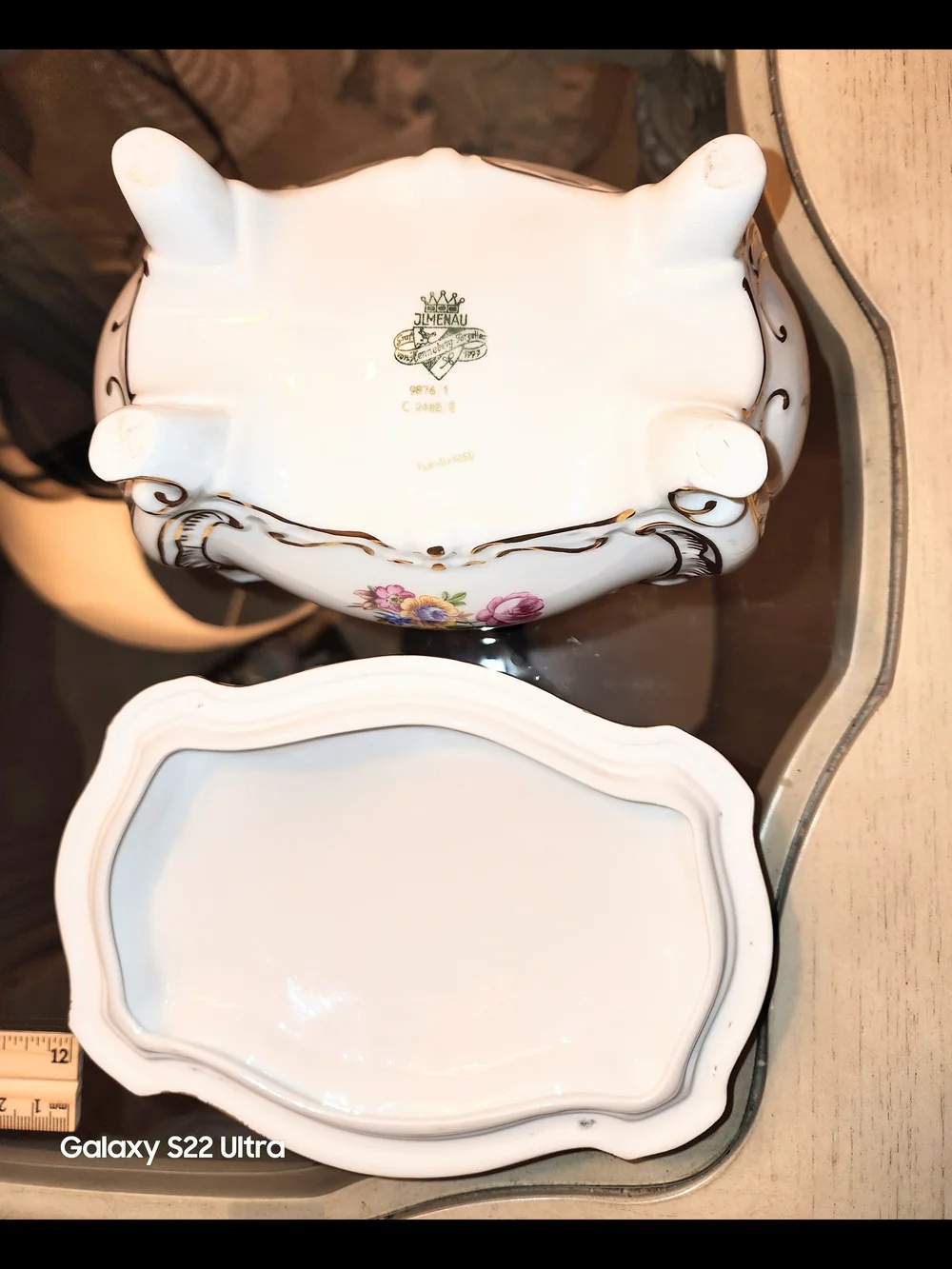 J L MENAU PORCELAIN TRINKET BOX
